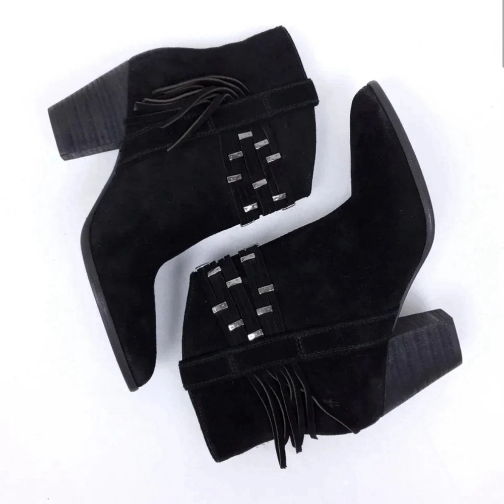 Frye Malorie Knotted Black Fringe Boots size 10